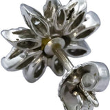 14k White Gold VS Round Diamond Cluster Flower Stud Earrings 0.68CT