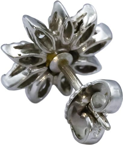 14k White Gold VS Round Diamond Cluster Flower Stud Earrings 0.68CT