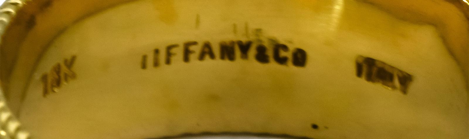 TIFFANY  CO. 18k Yellow Gold Vintage Woven Mesh Wedding Band Ring Size 5