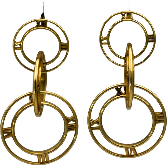 TIFFANY & CO. 18k Yellow Gold Atlas Triple Drop Dangle Earrings