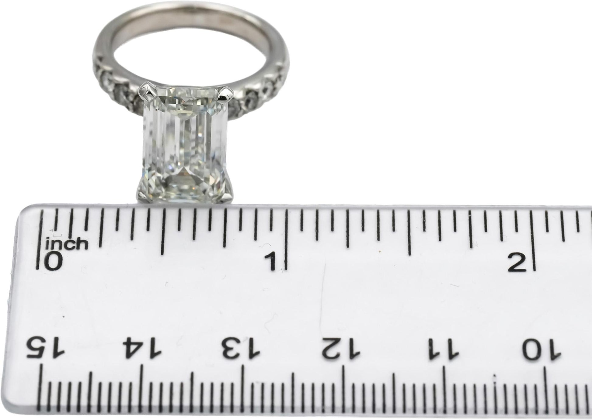 IGI 14k White Gold Lab-Grown Emerald Cut Diamond Ring 7.51CT w/ 7.01CT Center