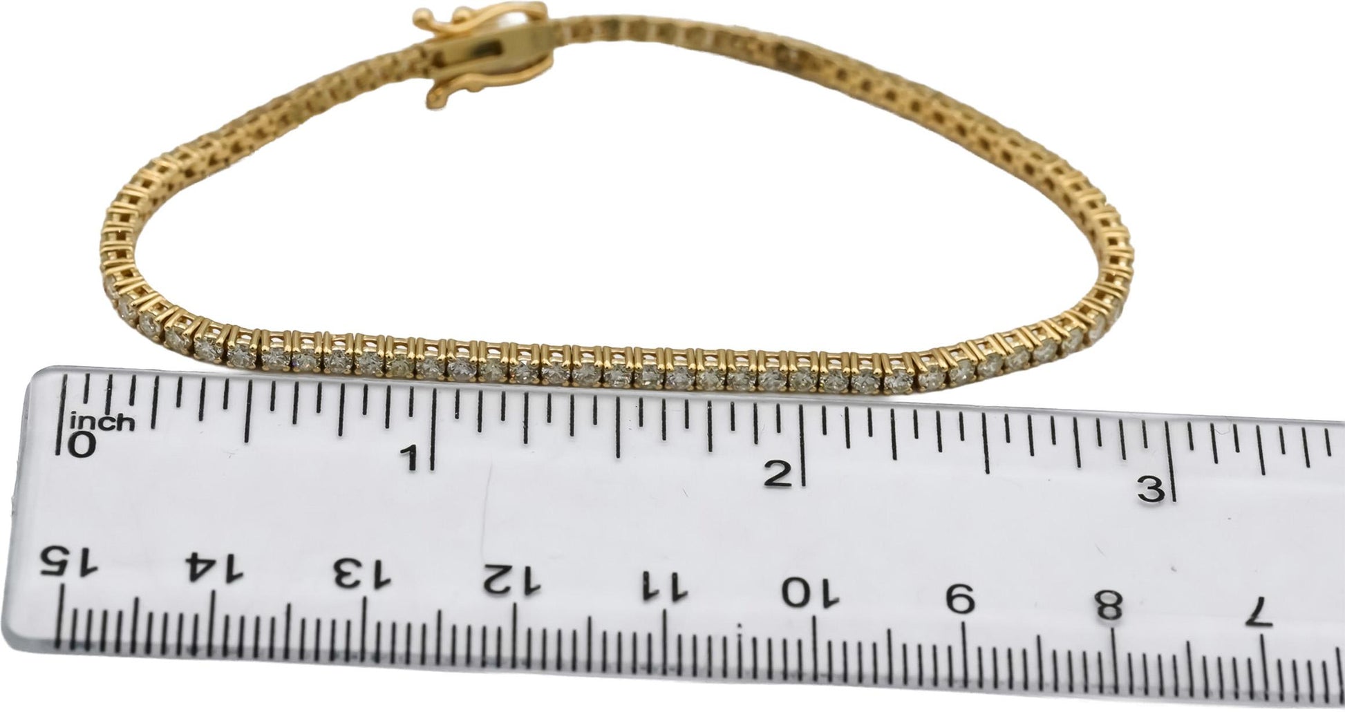 14k Yellow Gold Round Diamond Tennis Bracelet 2.81CT
