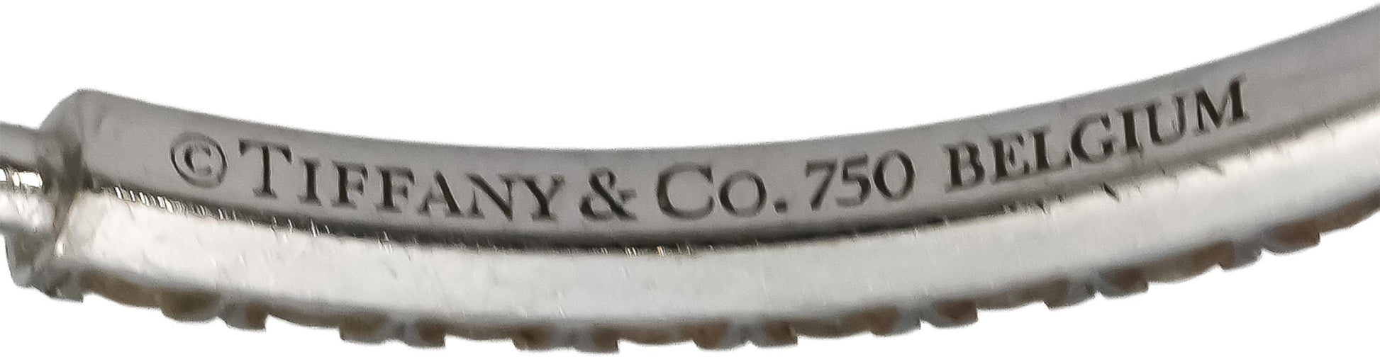 TIFFANY & CO. 18k White Gold Round Diamond Metro Hoop Earrings .50CT 7400 Retail