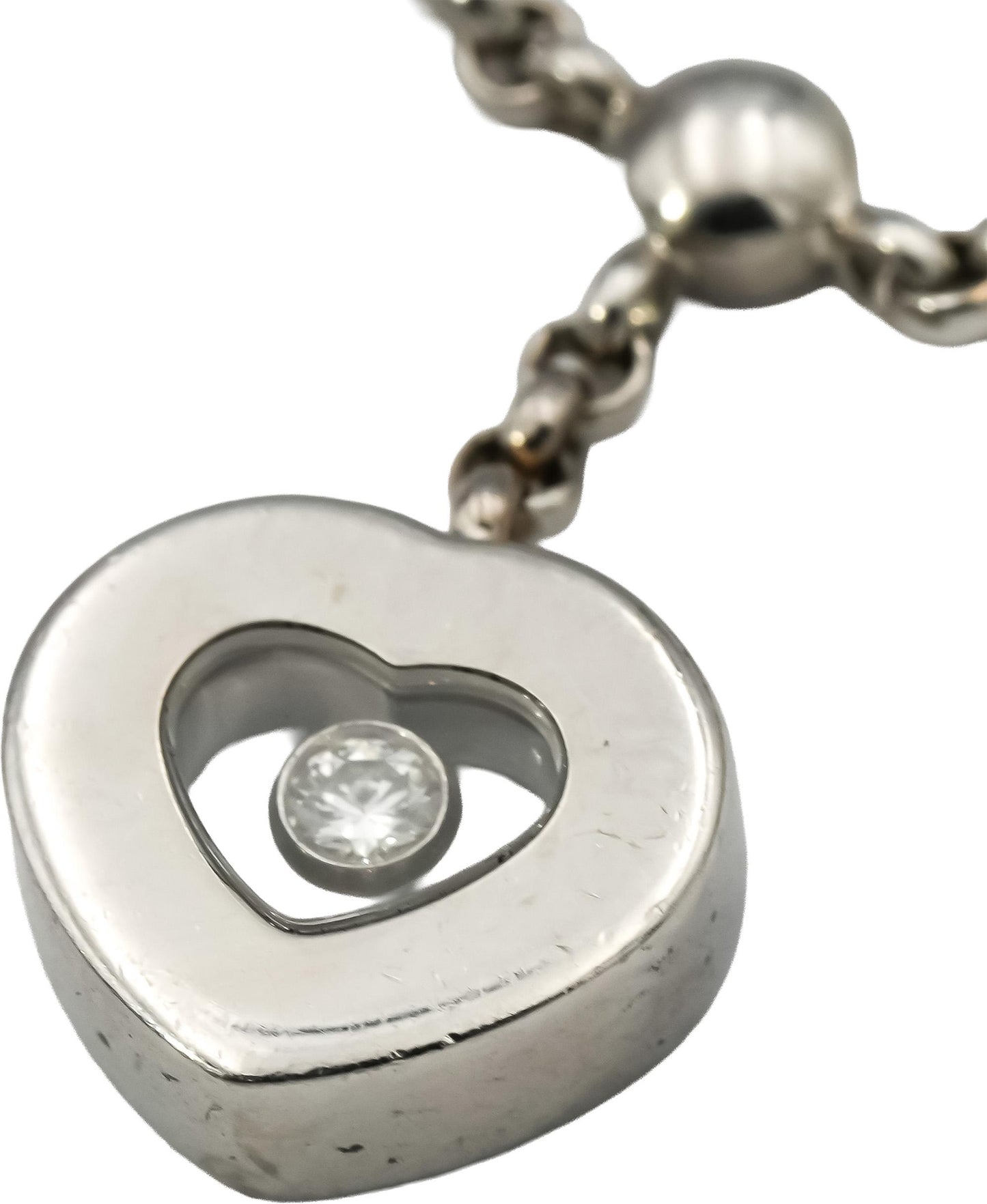 CHOPARD 18k White Gold Happy Diamond Lucky Charm Bracelet