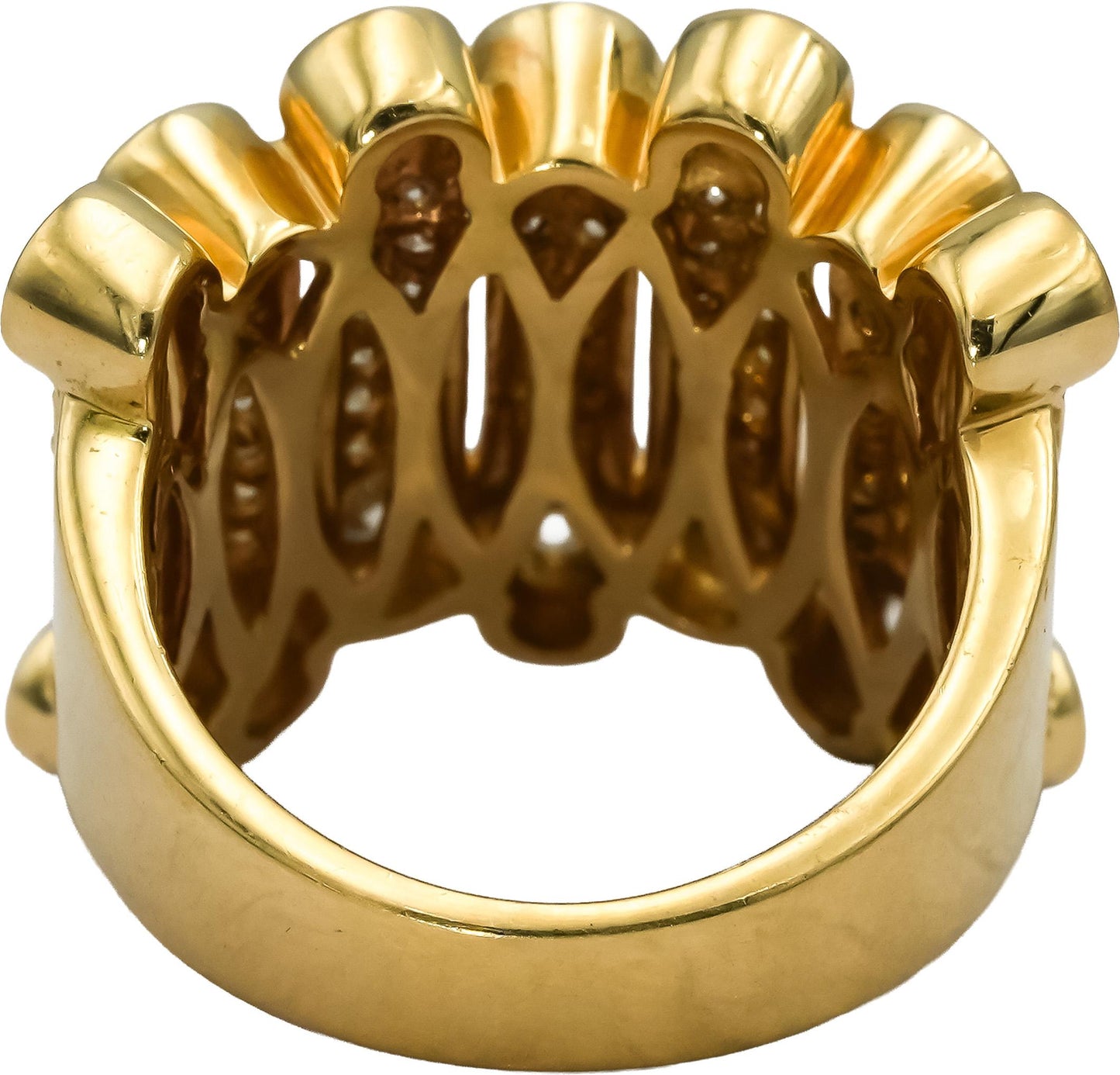 SONIA B. 14k Yellow Gold VS Round Diamond Cocktail Ring 2.0CT Size 5.25