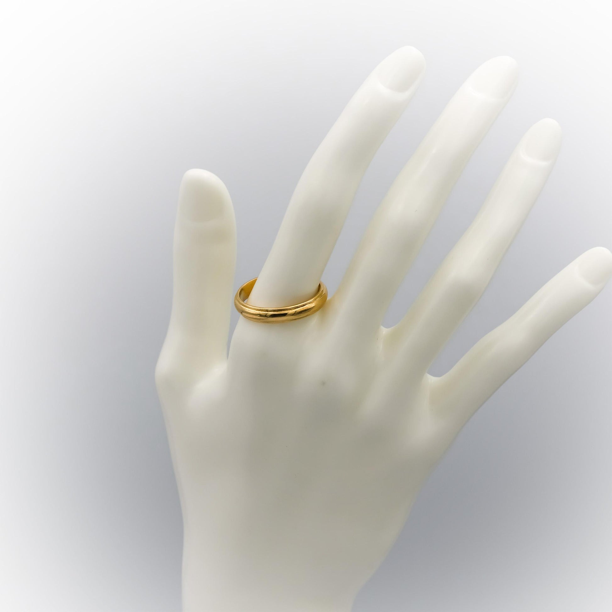 TIFFANY & CO. Vintage 18k Yellow Gold Milgrain Wedding Band Ring Size 10.75