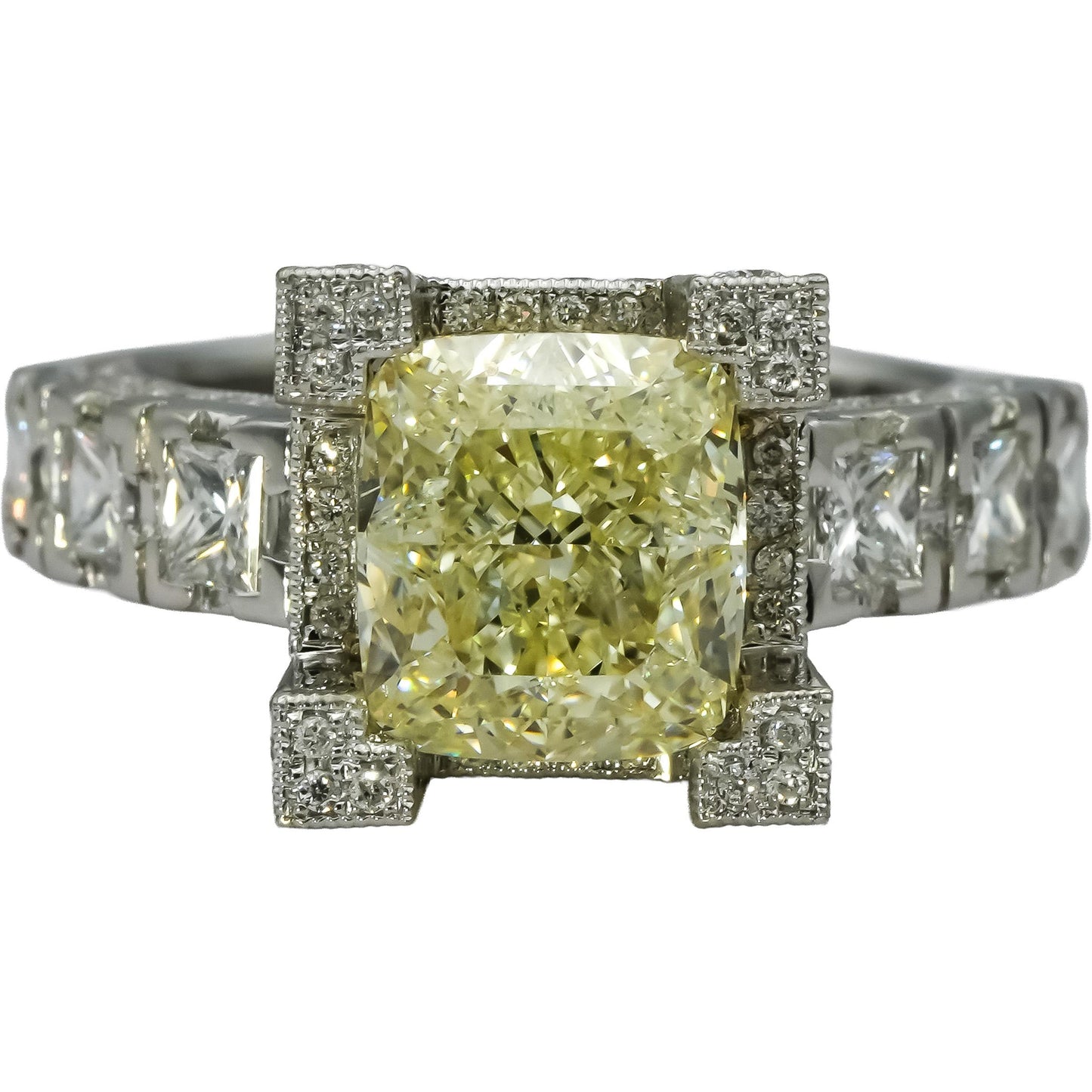 GIA Certified 14k White Gold Diamond Engagement Ring 4.01CT w/ 3.01CT Center