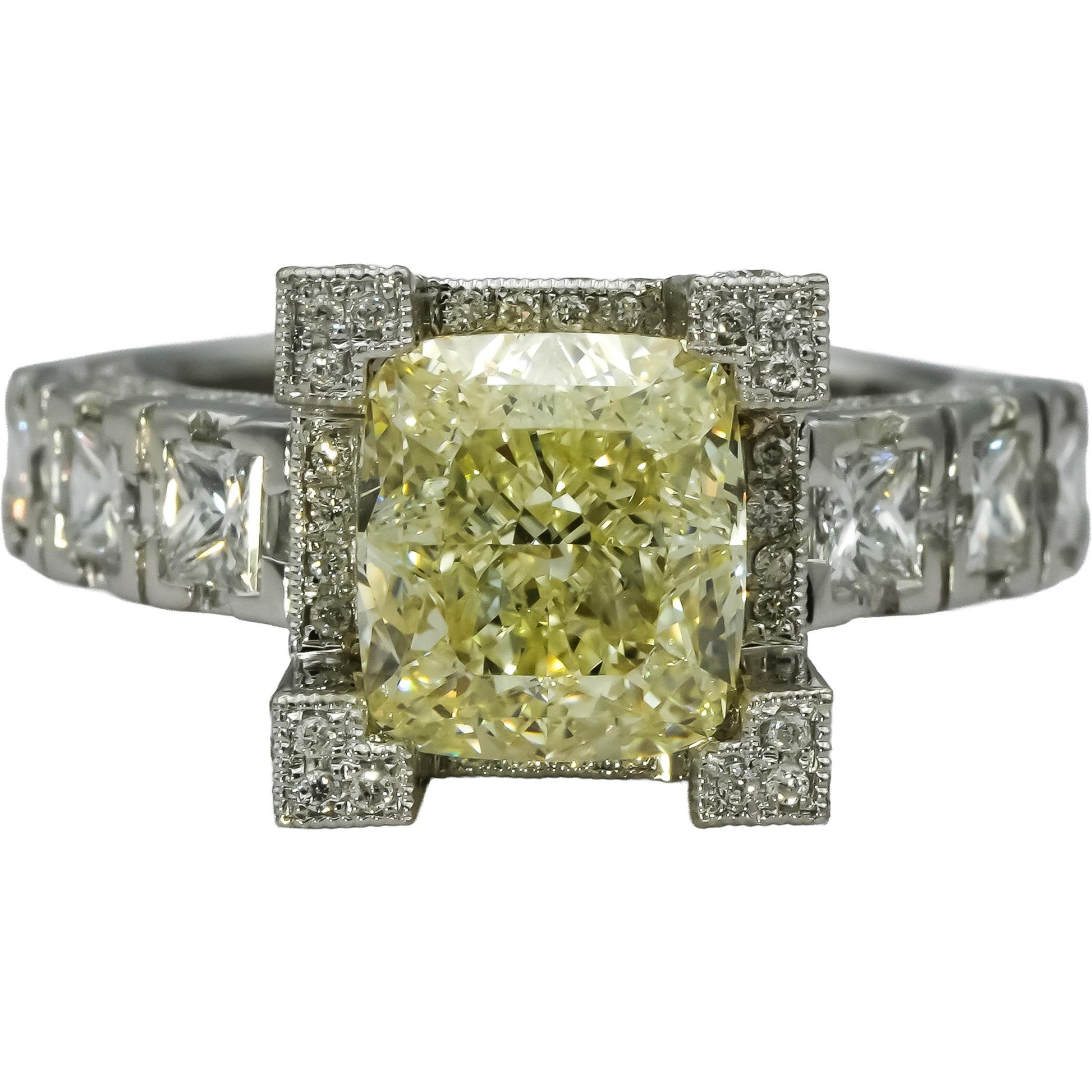 GIA Certified 14k White Gold Diamond Engagement Ring 4.01CT w/ 3.01CT Center