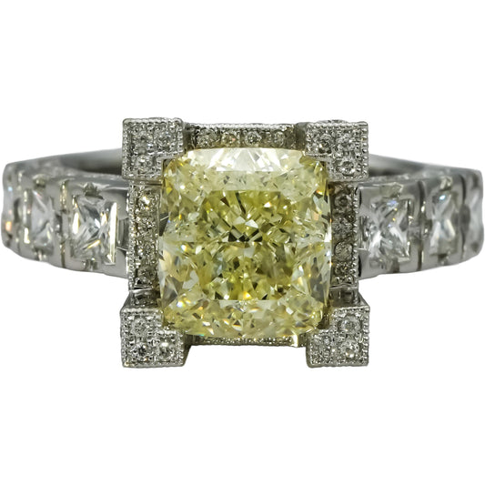 GIA Certified 14k White Gold Diamond Engagement Ring 4.01CT w/ 3.01CT Center