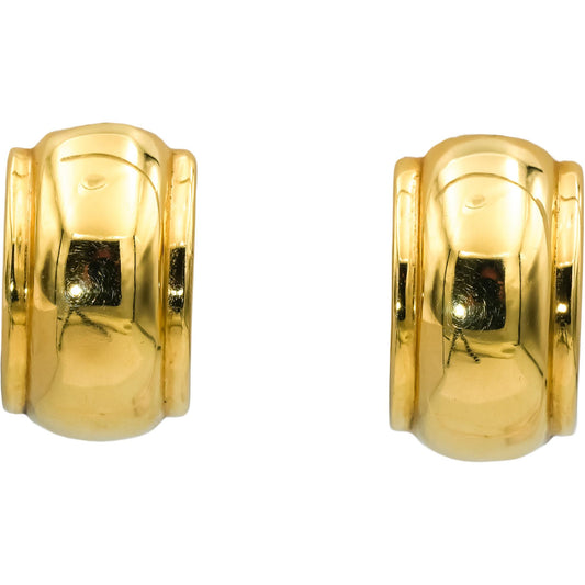 TIFFANY & CO. 18k Yellow Gold Chunky Huggie Hoop Earrings w/ Box