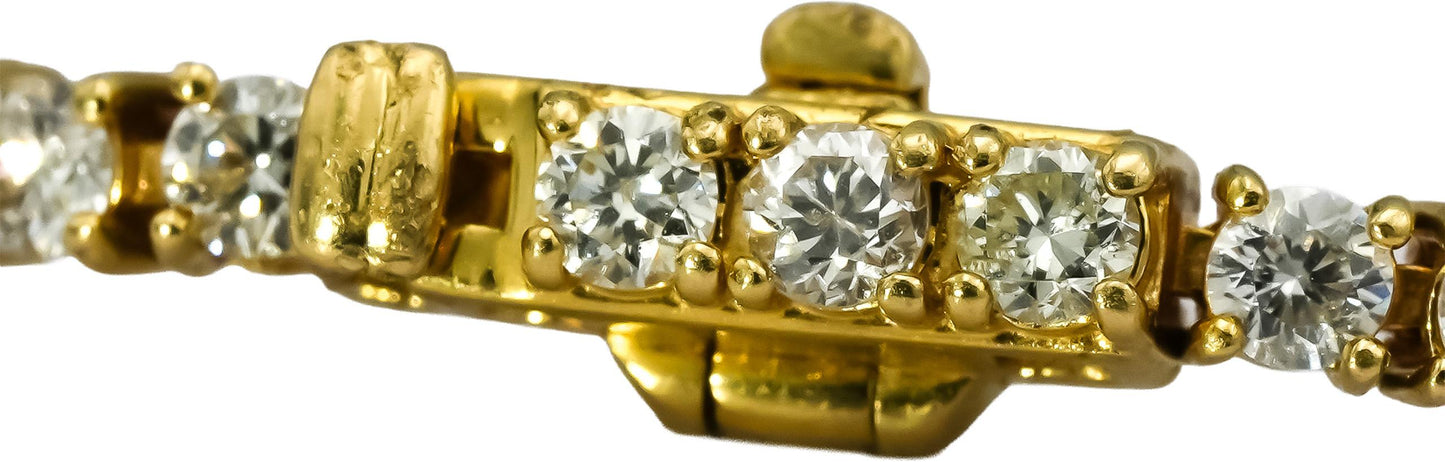 18k Yellow Gold VS Round Diamond Tennis Bracelet 3.0CT