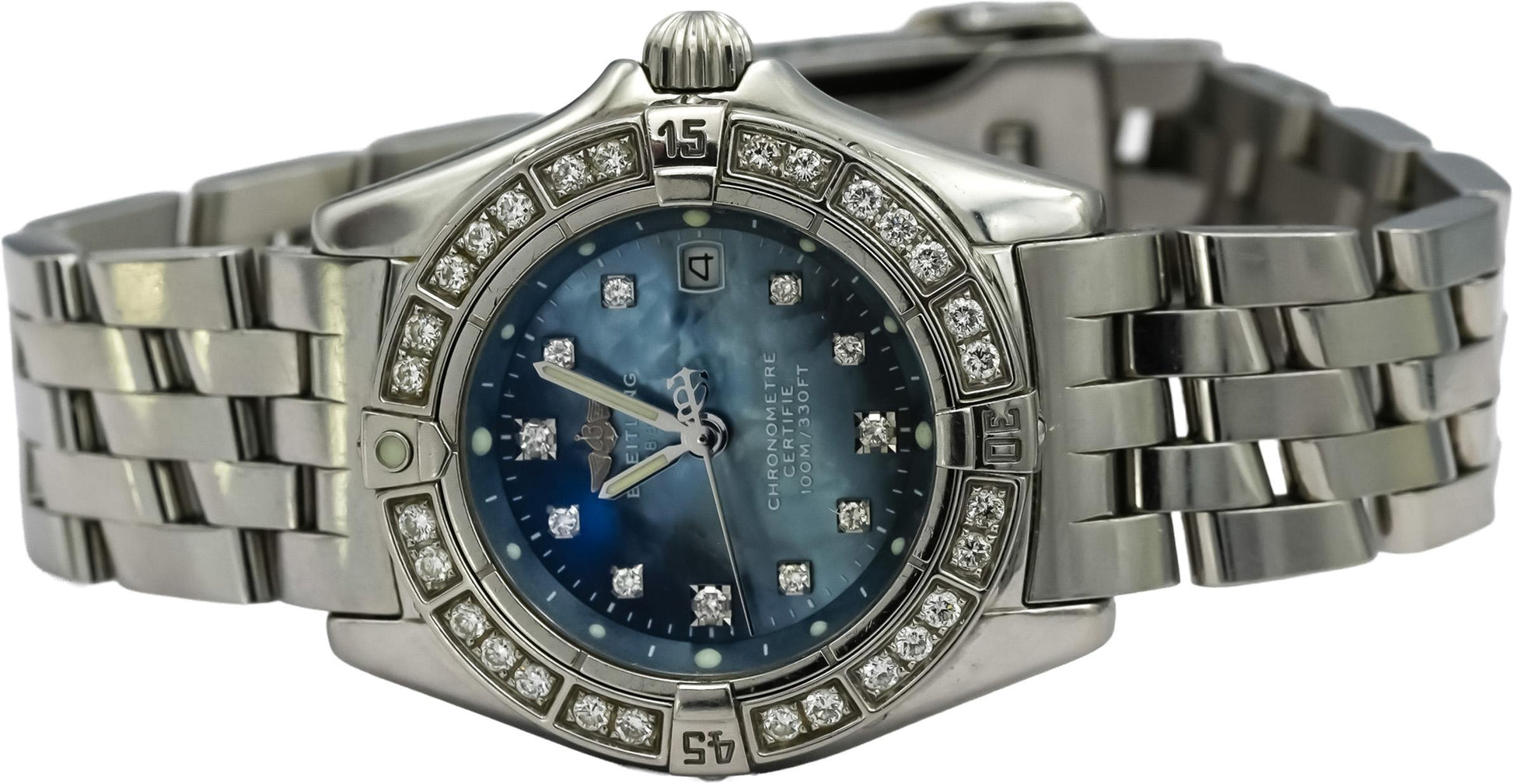 BREITLING Stainless Steel Callistino Factory Bezel Dial Quartz Watch Ref. A72345