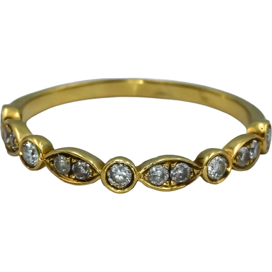 18k Yellow Gold Round Diamond Band Ring 0.50CT Size 10.5