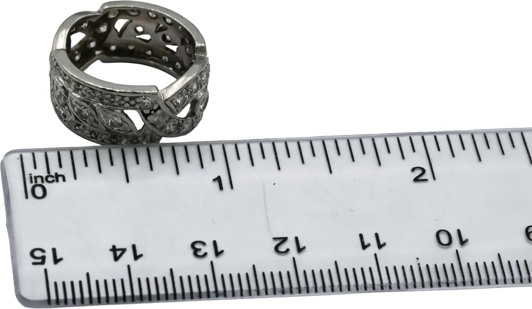 Antique Vintage Art Deco Platinum VS Diamond Band Ring 2.0CT Size 5