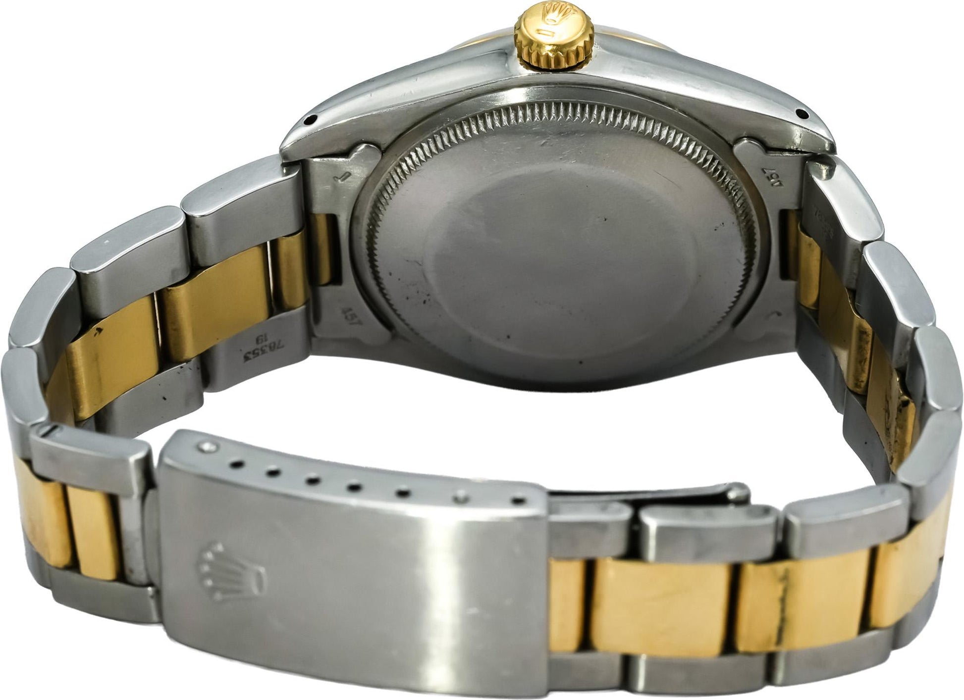ROLEX Stainless Steel 14k Gold Oyster Perpetual Date 34mm Watch Ref. 1505
