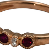 10k Rose Gold Diamond and Ruby Band Ring 0.39CT Size 7