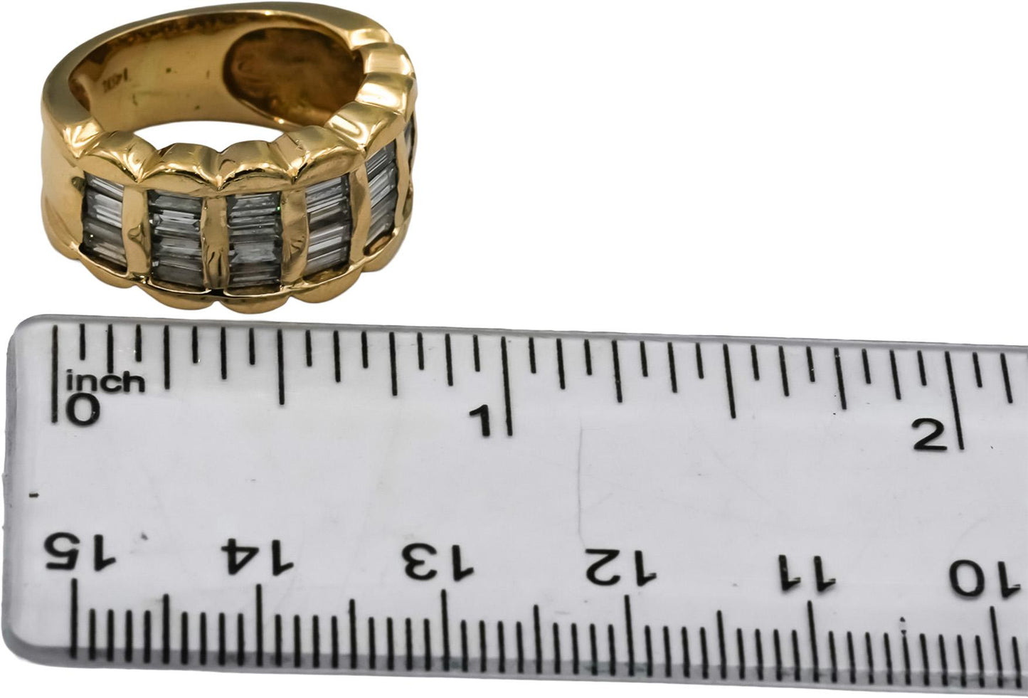 14k Rose Gold VS Baguette Cut Channel Set Diamond Band Ring 1.50CT Size 5.25