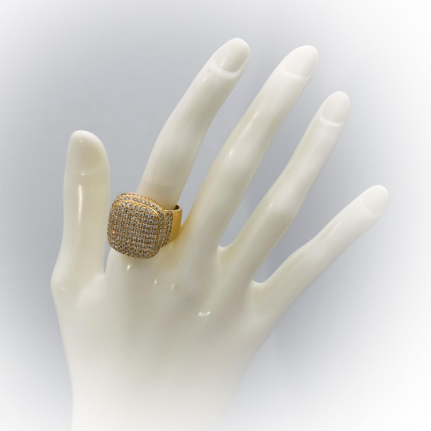 14k Yellow Gold Round Diamond Cluster Men's Ring 2.50CT Size 10