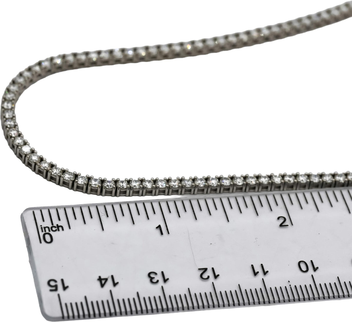 14k White Gold VS Round Lab-Grown Diamond Tennis Necklace 8.95CT