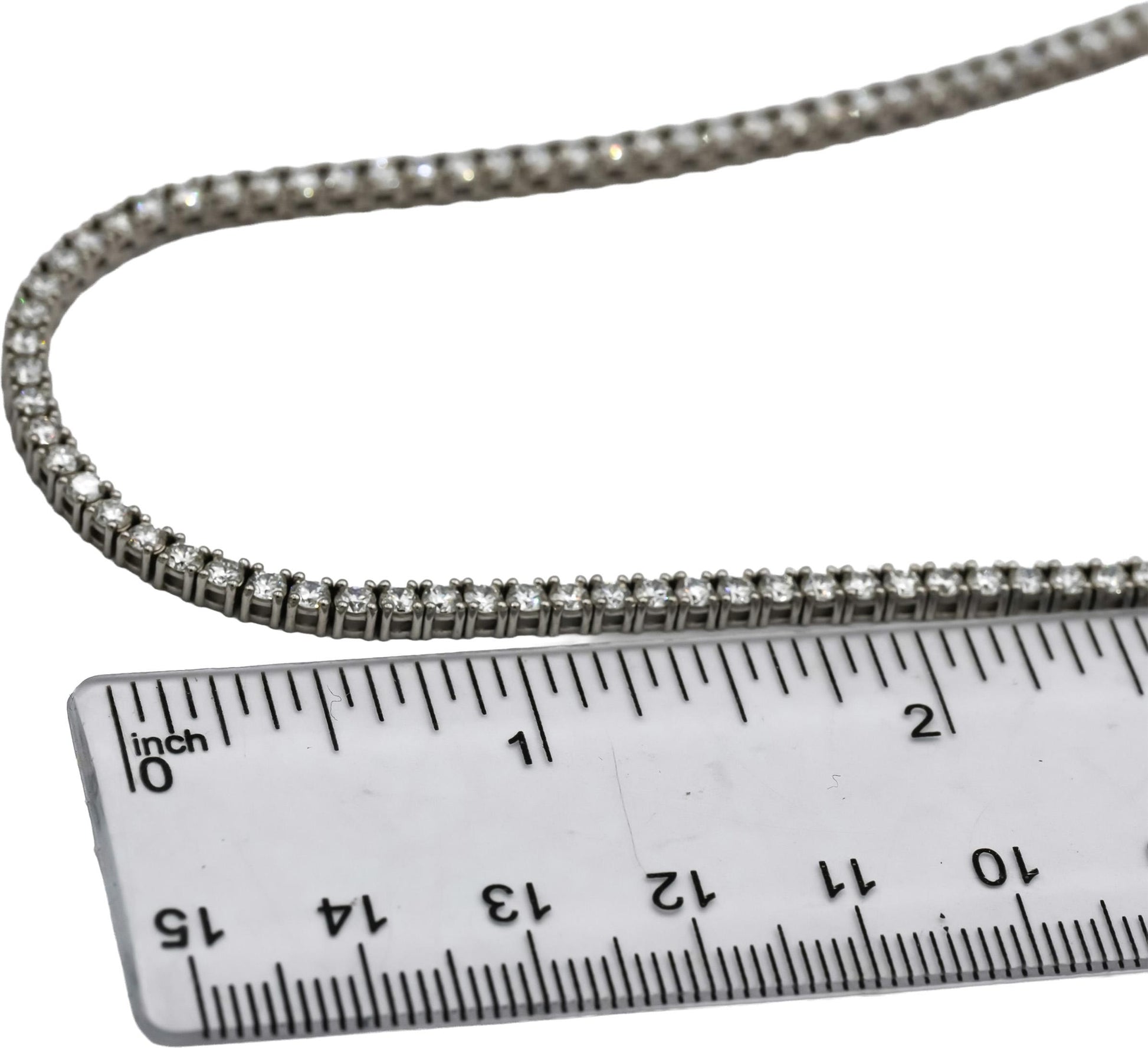 14k White Gold VS Round Lab-Grown Diamond Tennis Necklace 8.95CT
