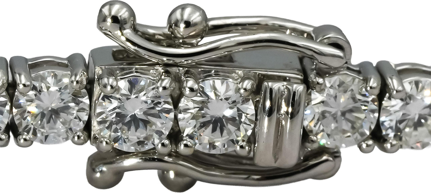 14k White Gold VS Round Lab-Grown Diamond Tennis Bracelet 6.99CT