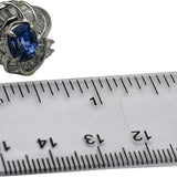 GIA Certified Platinum No Heat Madagascar Sapphire and Diamond Ring 3.62CT