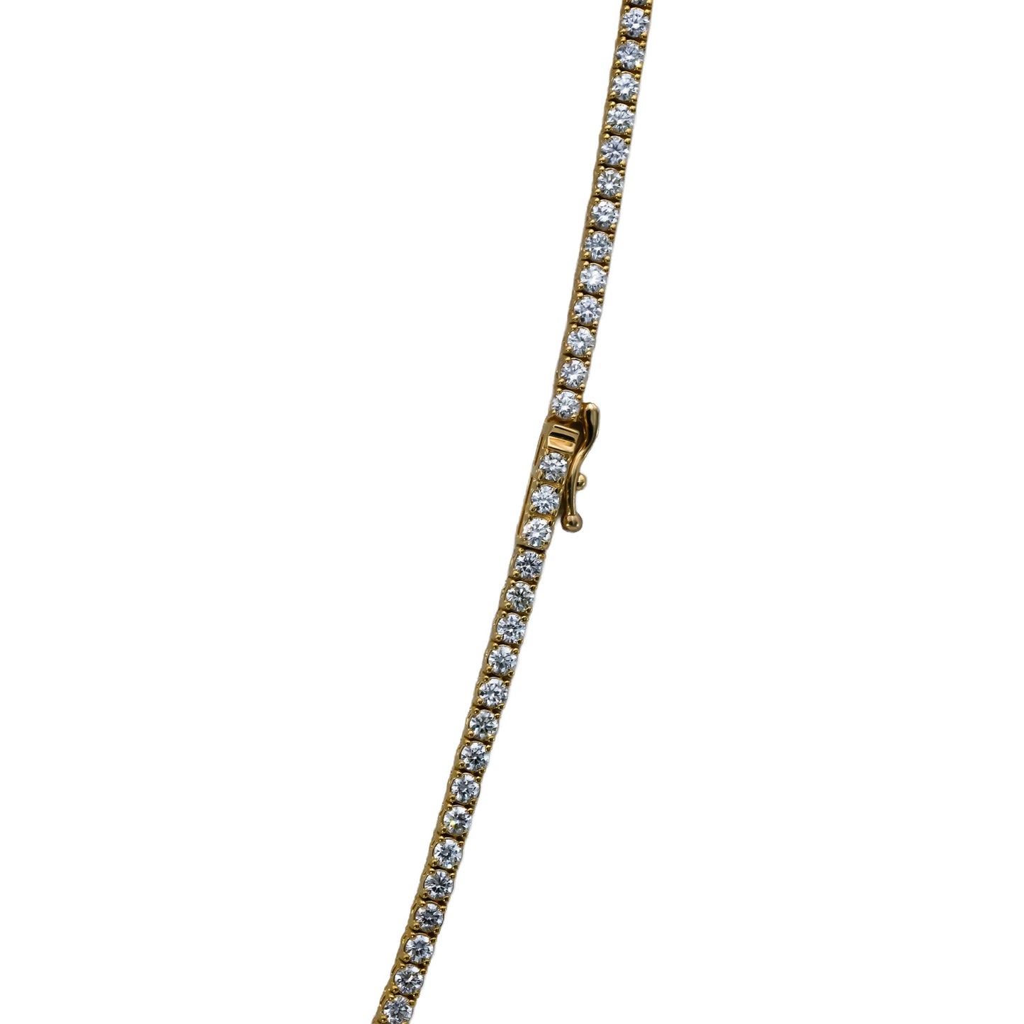 14k Yellow Gold VS Round Diamond Graduated Riviera Necklace 8.11CT 171 Pieces