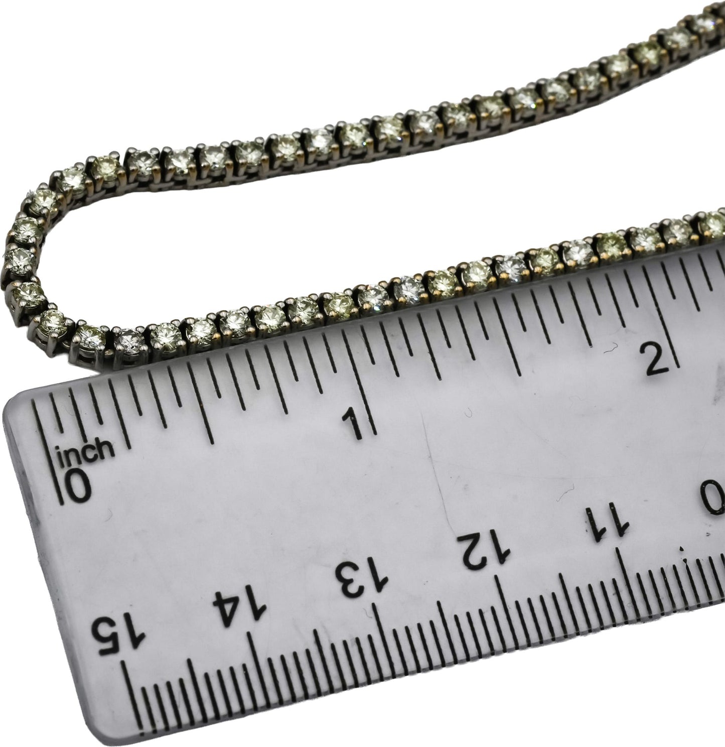 10k White Gold Round Prong Set Diamond Tennis Necklace 9.65CT