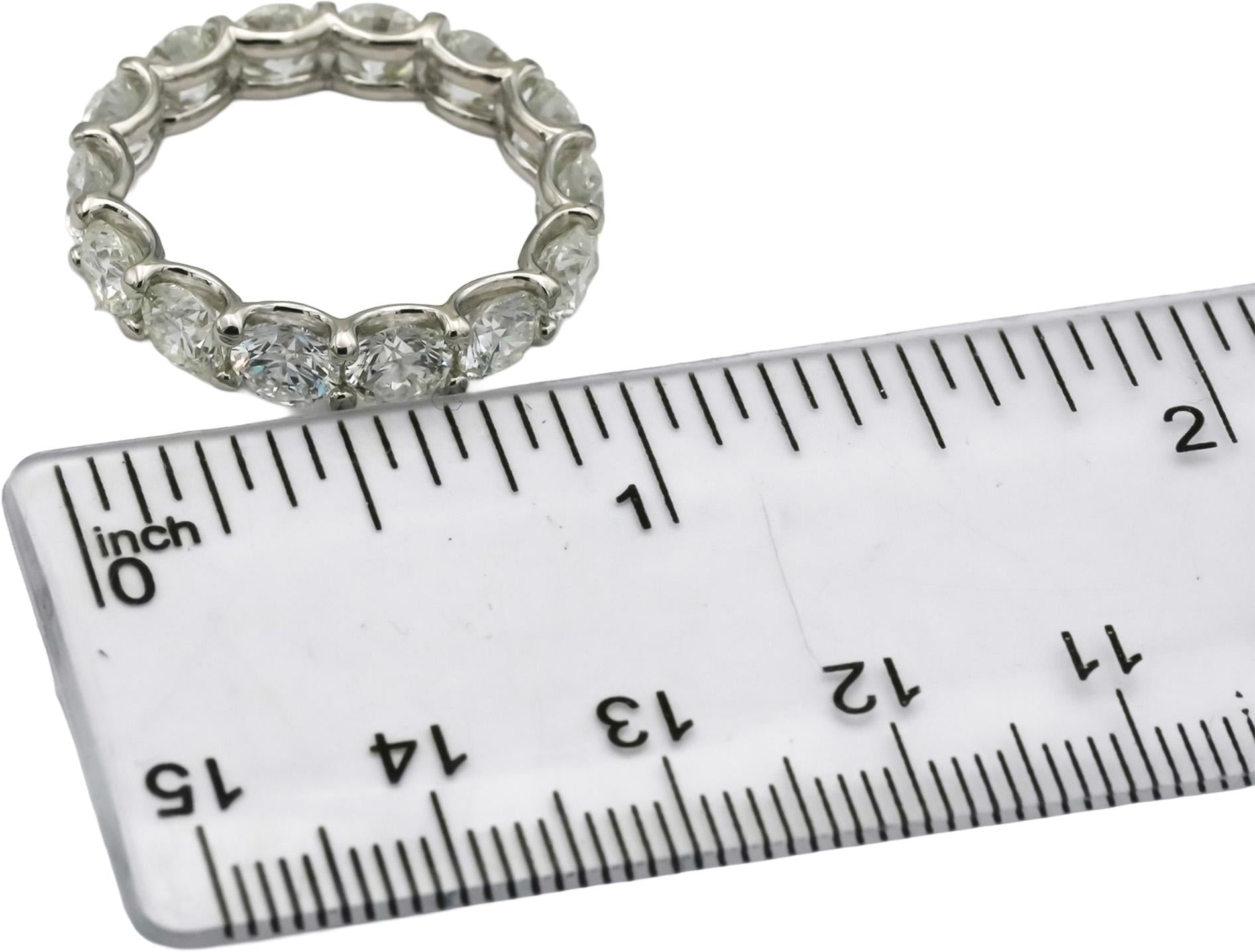 14k White Gold VS Round Natural Diamond Eternity Band Ring 5.76CT Size 7.5