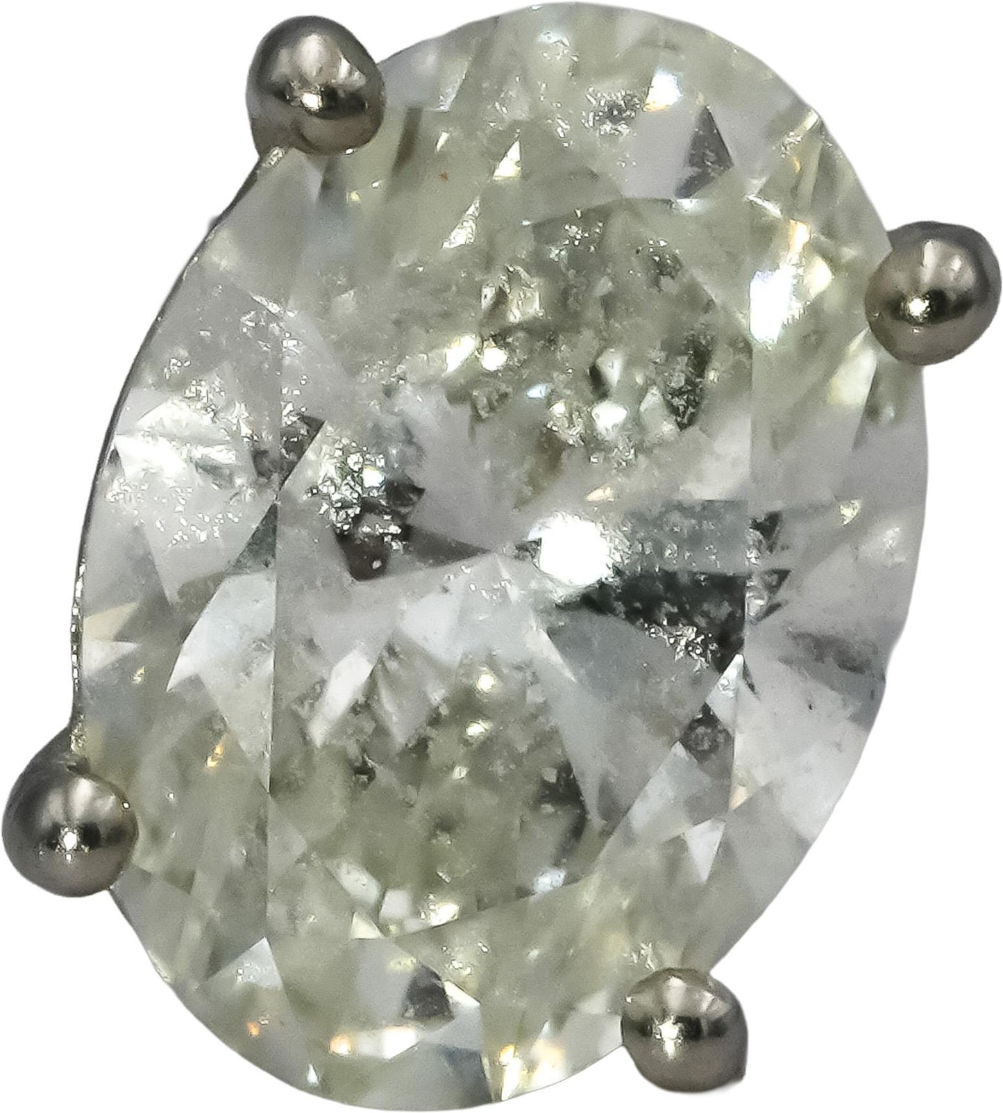 IGI 14k White Gold VVS2/F Oval Cut Lab-Grown Diamond Stud Earrings 4.80CT
