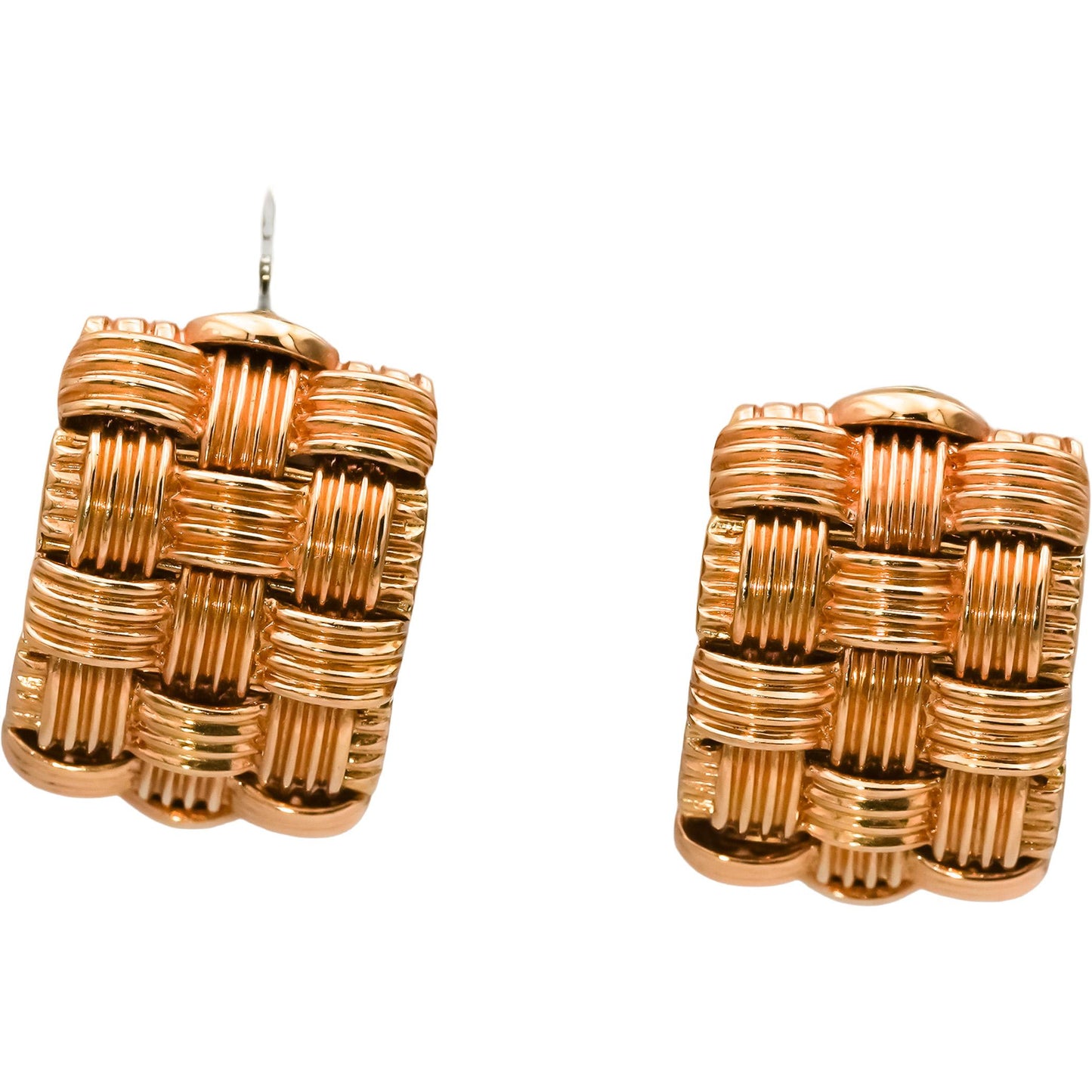 ROBERTO COIN 18k Rose Gold Appassionata Woven Curved Earrings