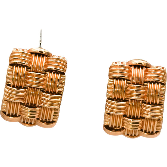 ROBERTO COIN 18k Rose Gold Appassionata Woven Curved Earrings