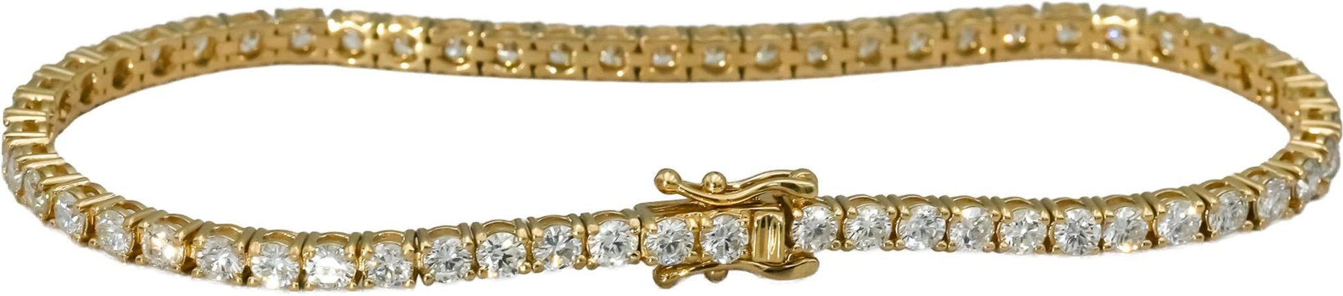 14k Yellow Gold Round Natural Diamond Tennis Bracelet 4.56CT