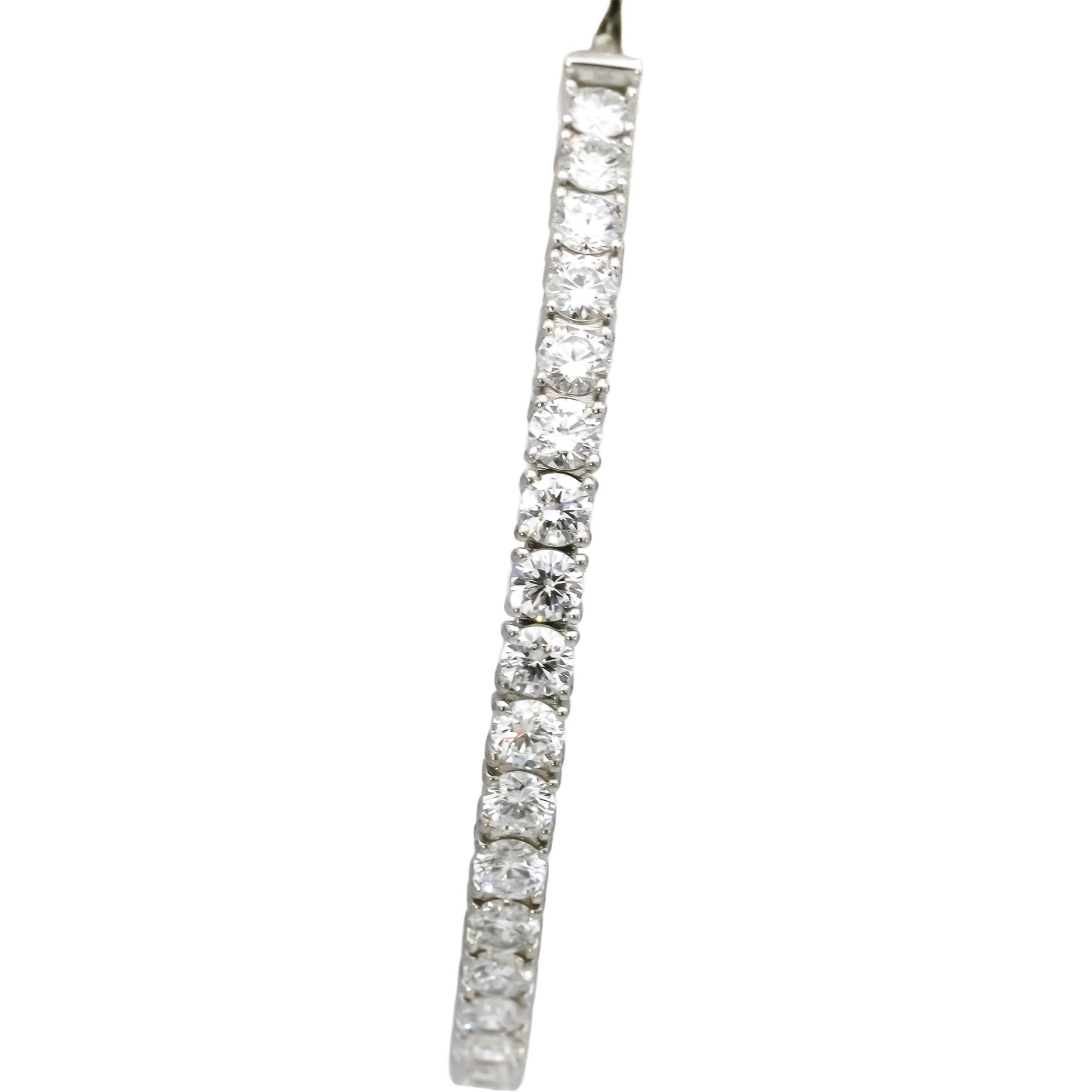 14k White Gold VS Round Lab-Grown Diamond Inside Out Hoop Earrings 5.61CT