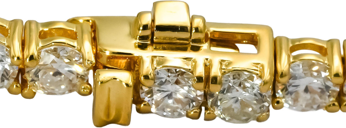 14k Yellow Gold VS Lab-Grown Diamond Tennis Bracelet 6.20CT