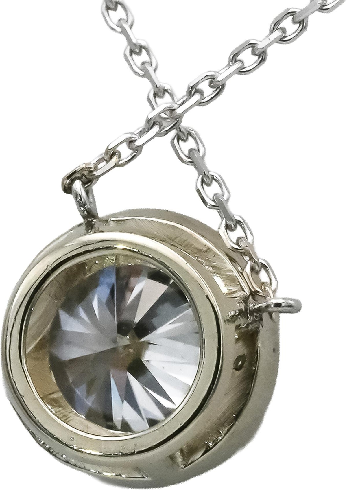 14k White Gold VS Round Lab-Grown Diamond Solitaire Pendant Necklace 2.05CT