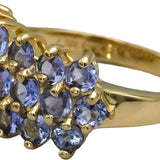 14k Yellow Gold Round Tanzanite Cluster Ring 1.50CT Size 6.75