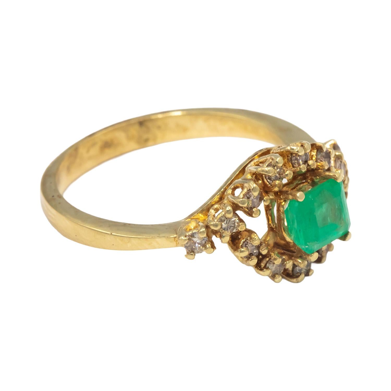 14k Yellow Gold 0.57CT Diamond Cocktail Ring Size 6.5