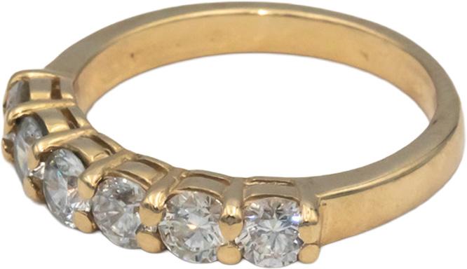 10k Yellow Gold 1.0CT Round Cut Diamond Band Ring Size 5.5