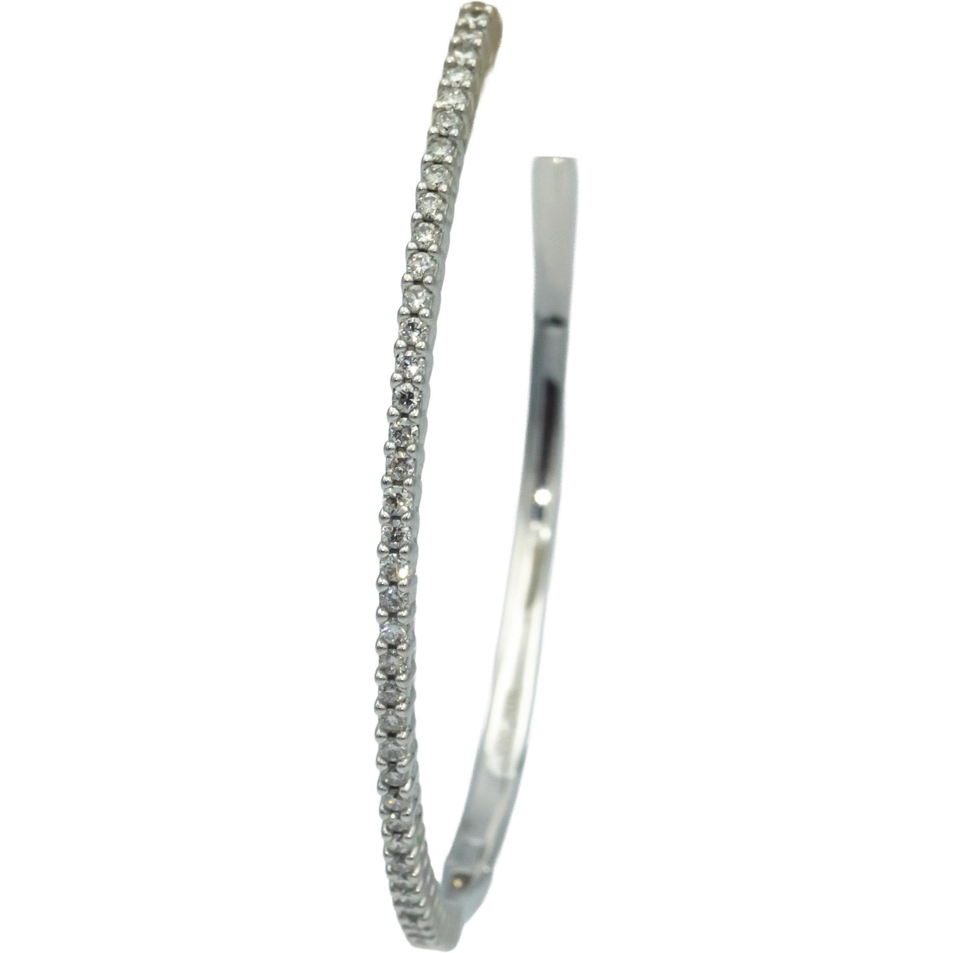 10k White Gold 1.0CT Round Cut Diamond Jumbo Inside Out Hoop Earrings