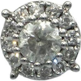 14k White Gold Round Diamond Cluster Stud Earrings 1.0CT
