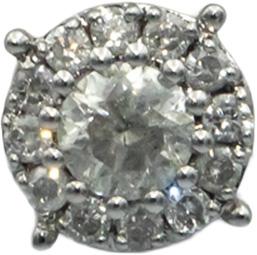 14k White Gold Round Diamond Cluster Stud Earrings 1.0CT