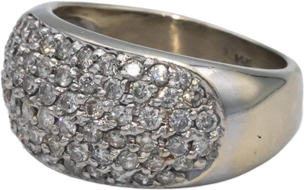 14k White Gold 1.0CT Diamond Cluster Cocktail Ring Size 6