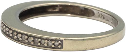 14k White Gold 0.05CT Diamond Band Ring Size 6.25