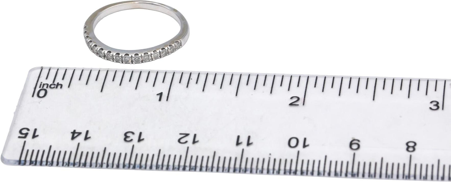 14k White Gold 0.25CT Round Cut Diamond Anniversary Band Ring Size 6.25