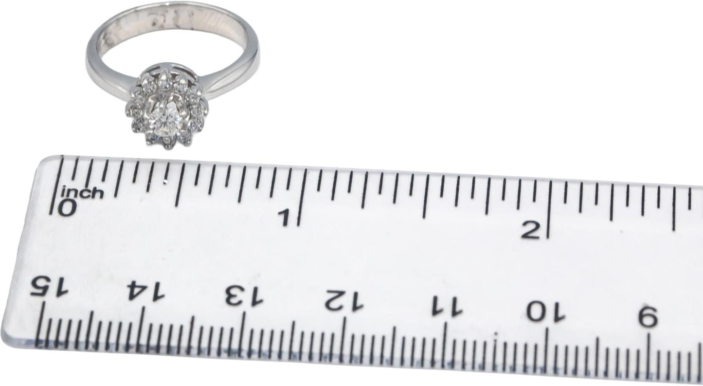 14k White Gold 0.36CT VS Round Cut Diamond Engagement Ring Size 5.5