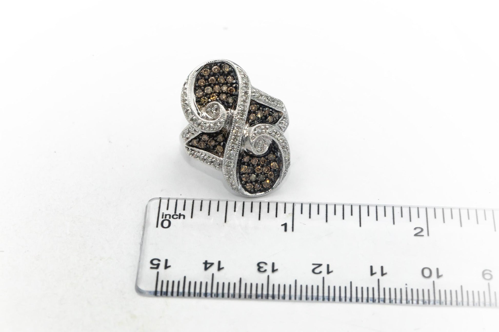 10k White Gold Jewelry 1.25CT Diamond Cluster Cocktail Ring Size 7