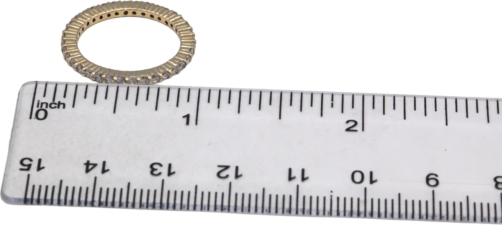18k Yellow Gold 0.77CT Round Cut Diamond Eternity Band Ring Size 6