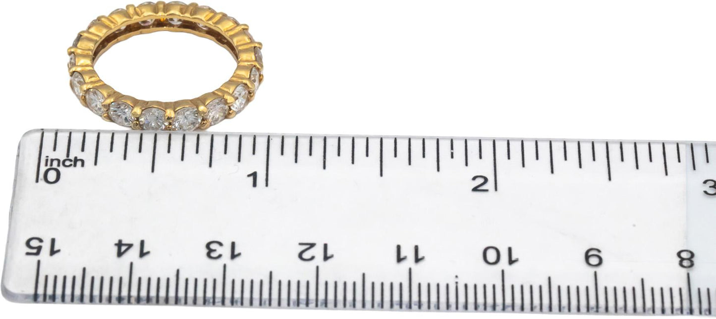 18k Yellow Gold Round Diamond Eternity Band Ring 2.99CT Size 6.25