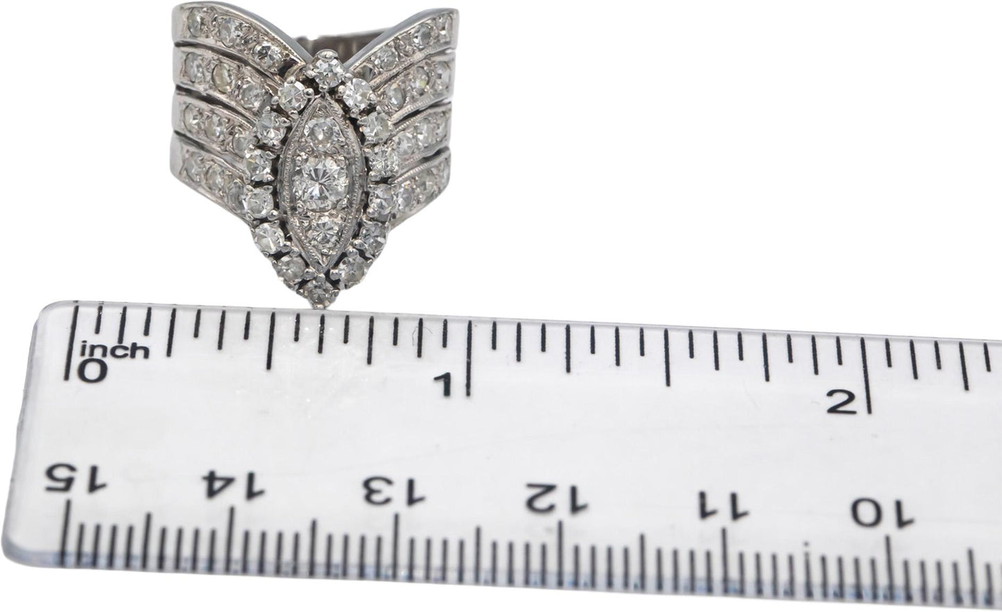 Antique Vintage 14k White Gold 1.0CT VS Round Cut Diamond Ring Size 5